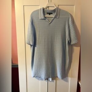 Robert Barakett Strato Stripe Organic Cotton Sweater Polo. Size XL